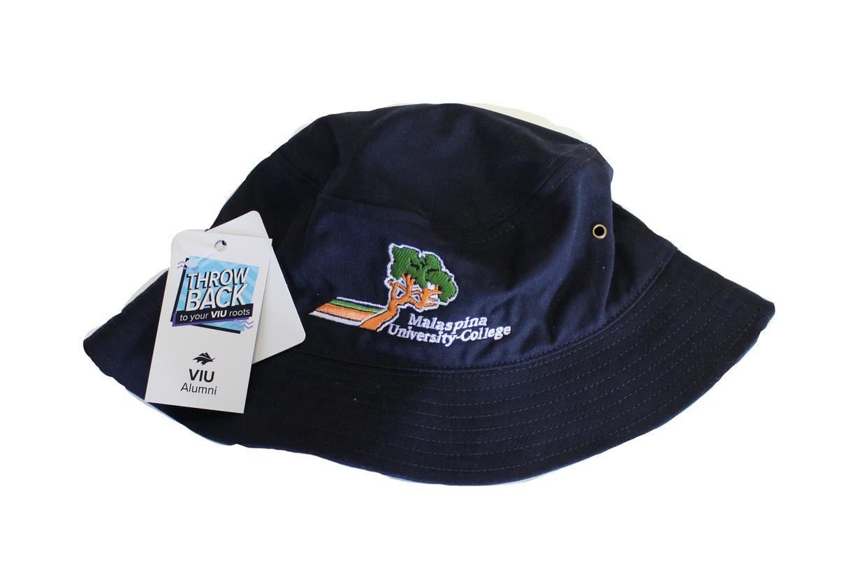 Blue Bucket hat with the VIU Malaspina Logo 